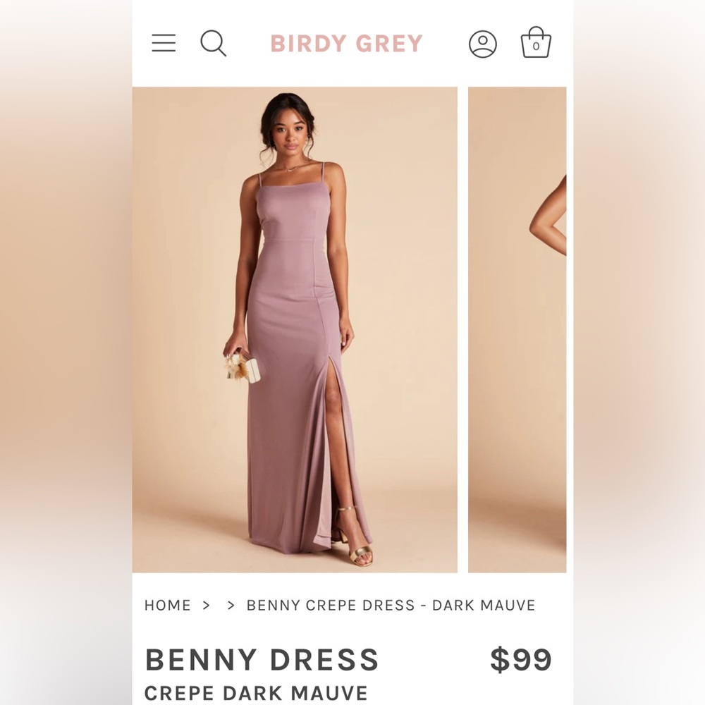 Birdy Grey Benny Maxi Dress Crepe Dark Mauve Size XS
